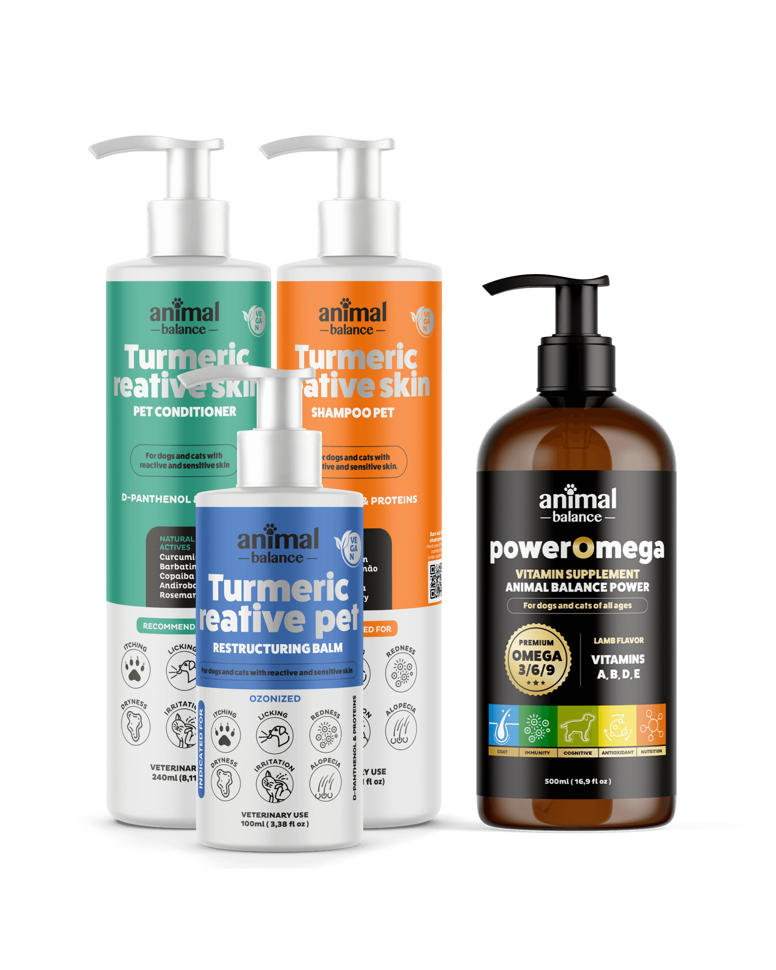 Intense Therapy Kit – 1 Balm + 1 Shampoo + 1 Conditioner + 1 Power Omega