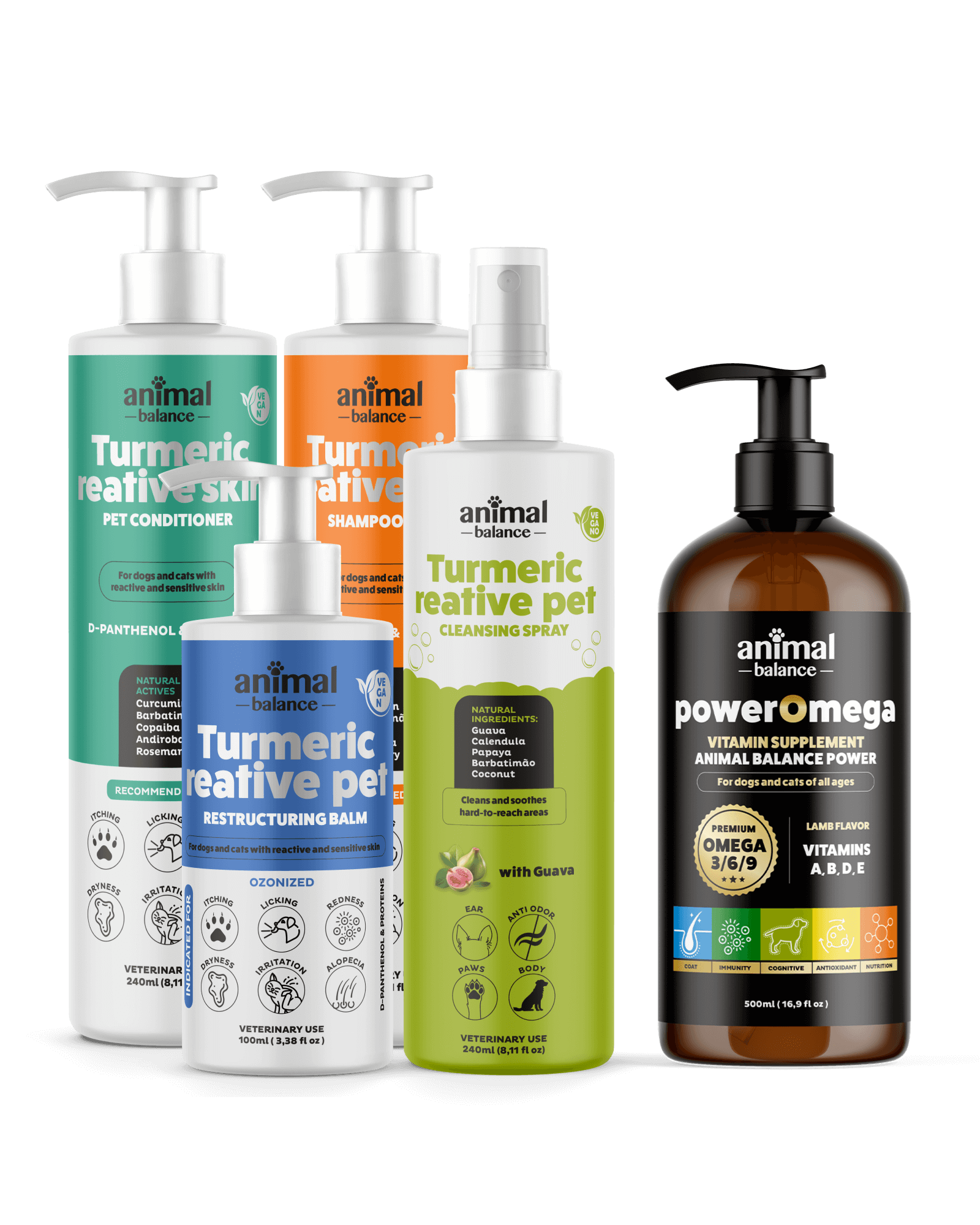 Vitality Kit – 1 Balm + 1 Shampoo + 1 Conditioner + 1 Spray + 1 Power Omega