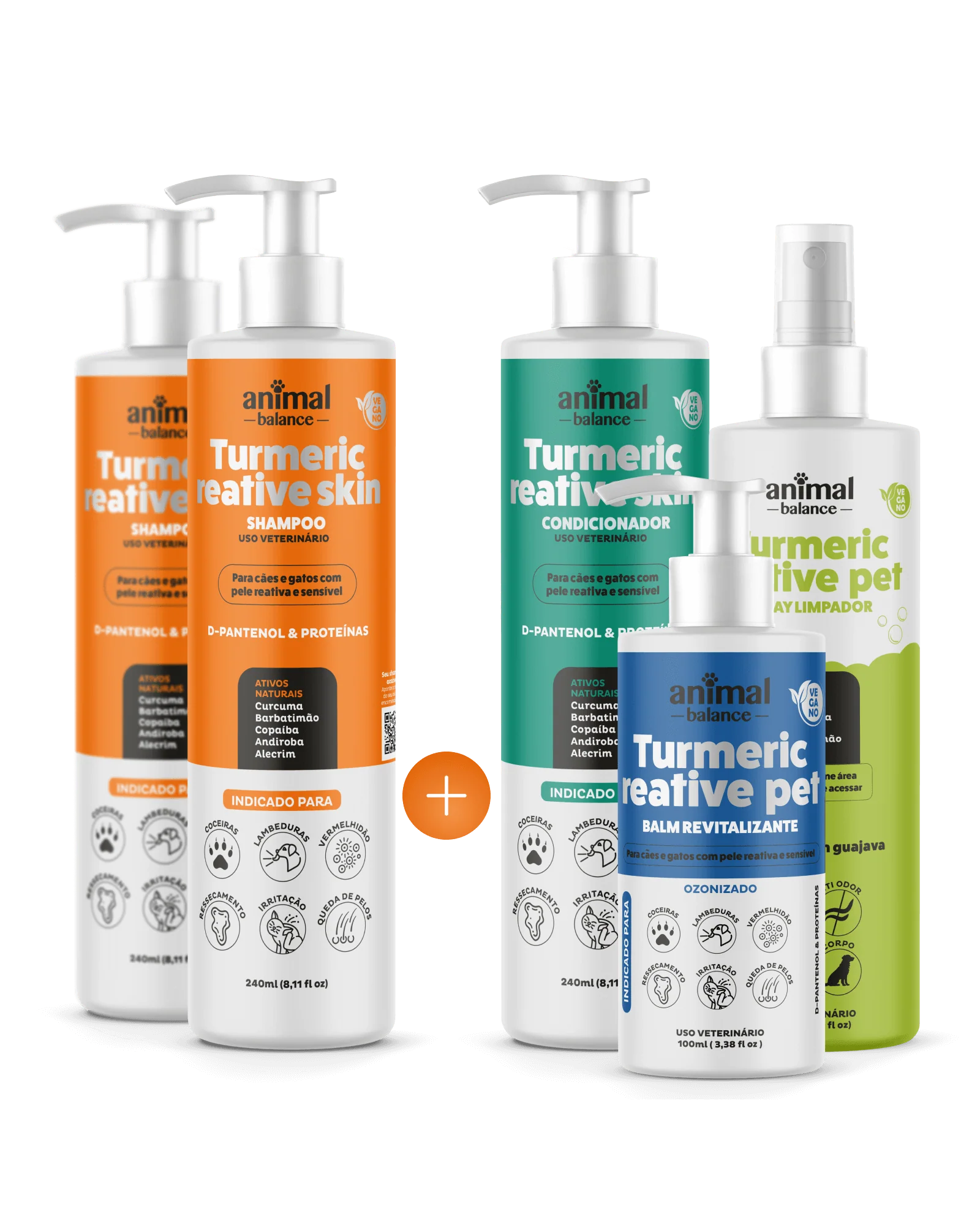 2 Turmeric Shampoos + 1 Conditioner + 1 Restructuring Balm + 1 Cleansing Spray