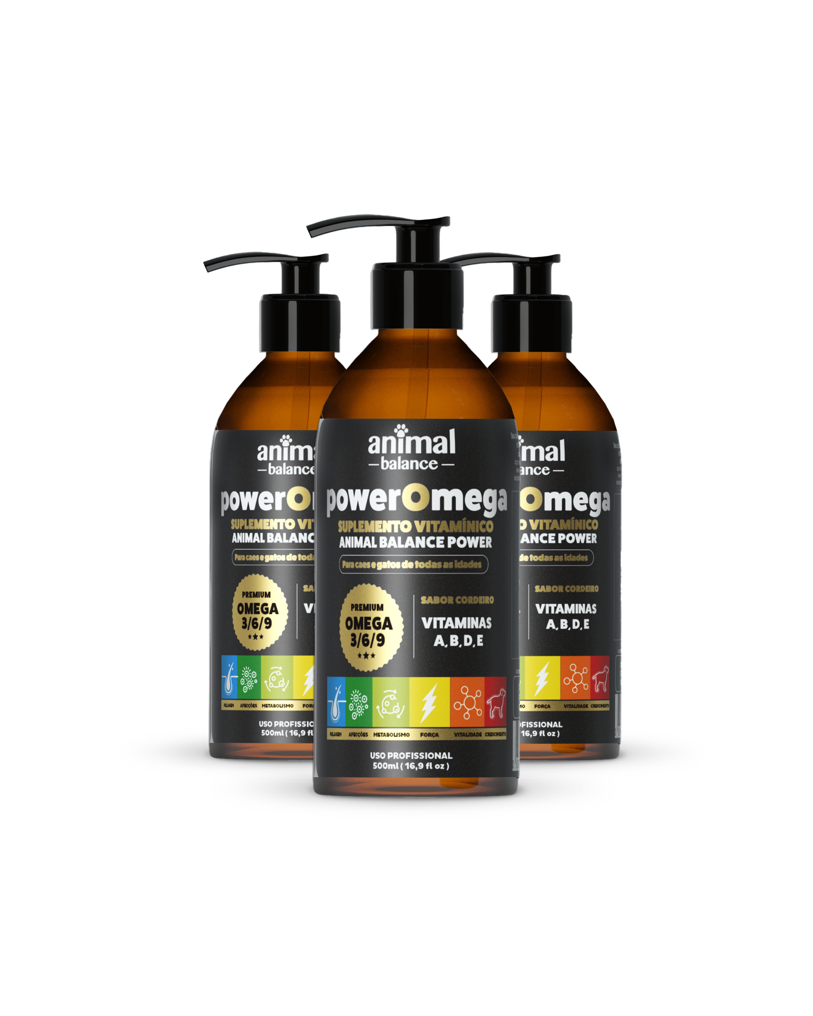 Power Omega 3, 6 & 9 Premium + Turmeric - Lamb Flavor - 3 Units
